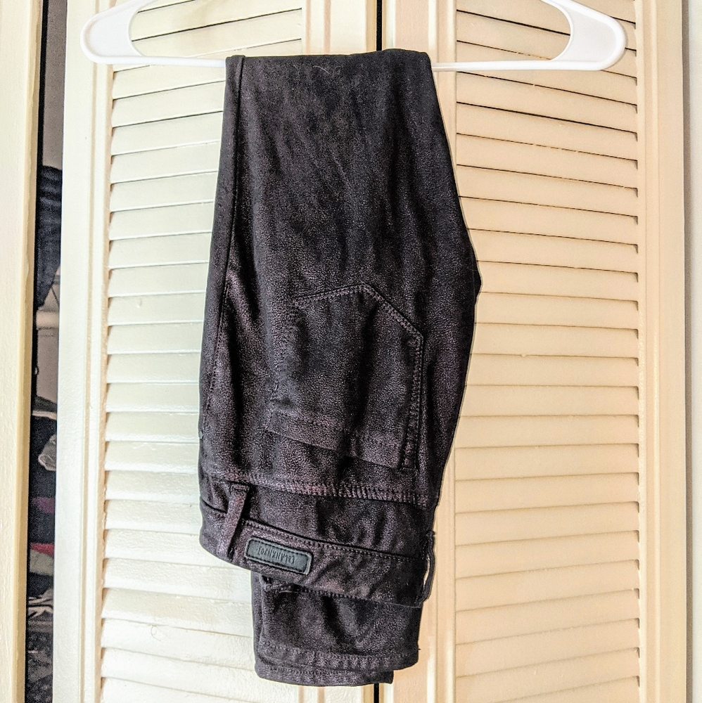 Free People Metallic Brown Straight Leg Pants